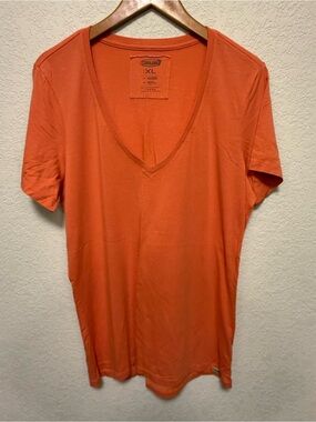 Women's super soft bamboo Cariloha Short Sleeve V-Neck Tee - Orange size xl